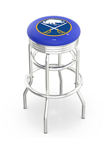 Buffalo Sabres Double-Ring Swivel Chrome Pub Stool - Black