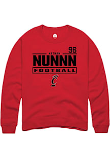 Nathan Nunnn Cincinnati Bearcats Mens Red Football NIL Stacked Box Player Crew