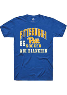 Adi Bianchin Rally Mens Blue Pitt Panthers NIL Arch Logo Player T Shirt
