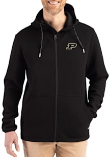 Mens Purdue Boilermakers Black Cutter and Buck Epic Comfort Full Zip Light Weight Jacket