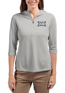 Cutter and Buck Big 12 Womens Ash Virtue Eco Pique Hooded Sweatshirt