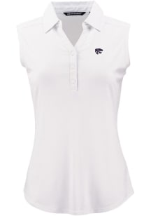 Womens K-State Wildcats White Cutter and Buck Forge Eco Polo Shirt