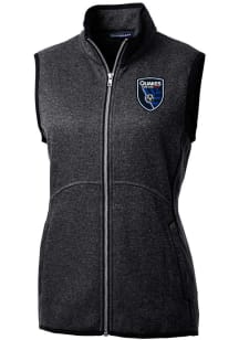 Cutter and Buck San Jose Earthquakes Womens Charcoal Mainsail Vest