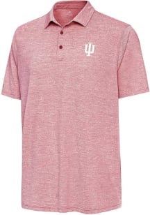 Mens Indiana Hoosiers Red Antigua Distressed Stripe Short Sleeve Polo Shirt