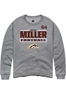 Nolan Miller Western Michigan Broncos Mens Grey Football NIL Stacked Box Player Crew