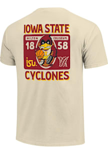 Iowa State Cyclones Ivory Cy Playing Basketball Short Sleeve T Shirt