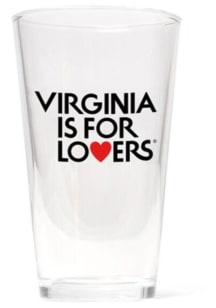 Virginia Virginia is for Lovers Classic Pint Glass - Black