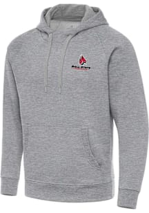 Antigua Ball State Cardinals Mens Grey Victory Long Sleeve Hoodie