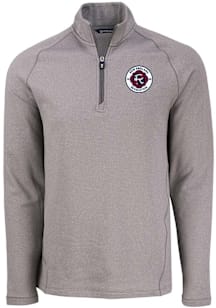 Cutter and Buck New England Revolution Mens Graphite Pehastin Long Sleeve Qtr Zip Pullover