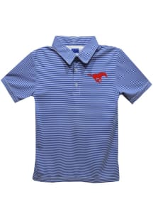 Vive La Fete SMU Mustangs Youth Blue Pencil Stripe Short Sleeve Polo Shirt