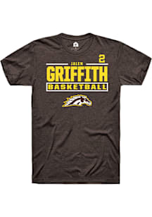 Jalen Griffith Western Michigan Broncos Brown NIL Stacked Box Short Sleeve Player T Shirt