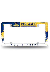 North Carolina A&T State University Primary All Over Chrome License Plate Frame - White