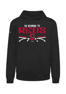 Levelwear Cincinnati Reds Mens Black Podium Arcade Long Sleeve Hoodie