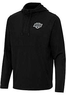Antigua Los Angeles Kings Mens Black Connected Short Sleeve Qtr Zip