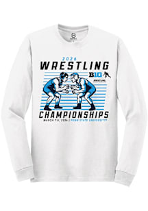 Summit Sportswear Big Ten Mens White 2026 Wrestling Championships Long Sleeve Crew Sweatshirt