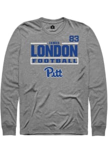 James London Mens Graphite Pitt Panthers NIL Stacked Box Long Sleeve Player T Shirt