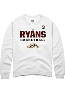Ej Ryans Western Michigan Broncos Mens White NIL Stacked Box Player Crew
