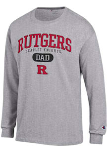 Champion Rutgers Scarlet Knights Grey Dad Pill Jersey Long Sleeve T Shirt