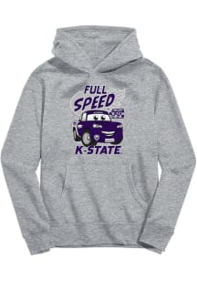 Youth K-State Wildcats Grey Vive La Fete Full Speed Long Sleeve Hooded Sweatshirt