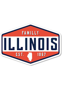 Orange Illinois Fighting Illini 3.5&quot; Badge Rugged Stickers