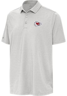 Antigua Kansas City Chiefs Mens Grey Hurdle Short Sleeve Polo