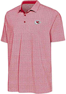 Antigua Kansas City Chiefs Mens Red Intersect Blocked Short Sleeve Polo