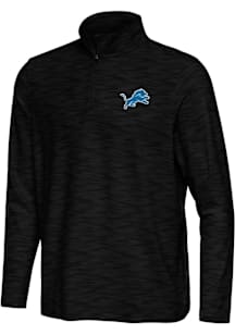 Antigua Detroit Lions Mens Black Swell Long Sleeve Qtr Zip Pullover