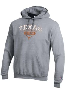 Champion Texas Longhorns Mens Grey Pill Alumni Powerblend Long Sleeve Hoodie