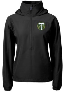 Cutter and Buck Portland Timbers Womens Black Charter Eco Long Sleeve Pullover