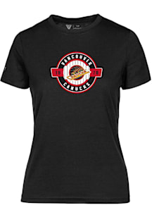 Levelwear Vancouver Canucks Womens Black Maddox Grail Short Sleeve T-Shirt