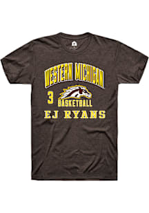 Ej Ryans Western Michigan Broncos Brown NIL Arch Logo Short Sleeve Player T Shirt