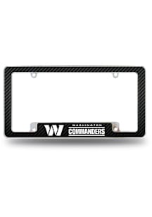 Washington Commanders Carbon Fiber All Over Chrome License Plate Frame - Black