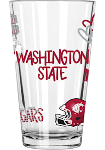 Washington State Cougars 16oz Pint Glass - Crimson