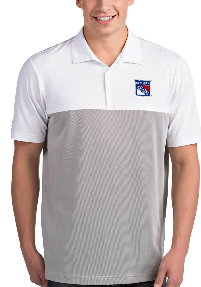 Antigua New York Rangers Mens White Venture Short Sleeve Polo