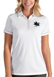 Antigua San Jose Sharks Womens White Salute Short Sleeve Polo Shirt