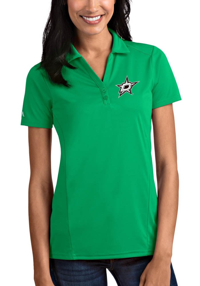 Antigua Dallas Stars Mens Black Legacy Pique Short Sleeve Polo