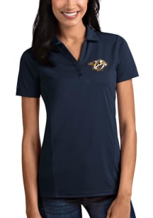 Antigua Nashville Predators Womens Navy Blue Tribute Short Sleeve Polo Shirt