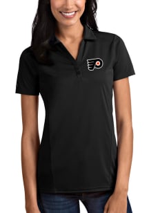 Antigua Philadelphia Flyers Womens Black Tribute Short Sleeve Polo Shirt