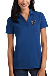Antigua St Louis Blues Womens Blue Tribute Short Sleeve Polo Shirt