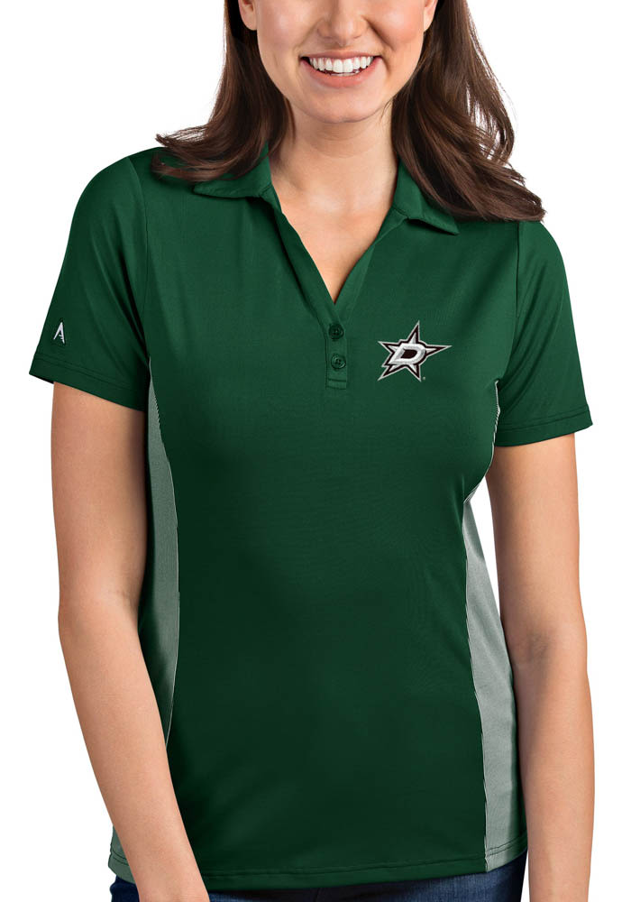 Antigua Dallas Stars Womens Green Venture Short Sleeve Polo Shirt
