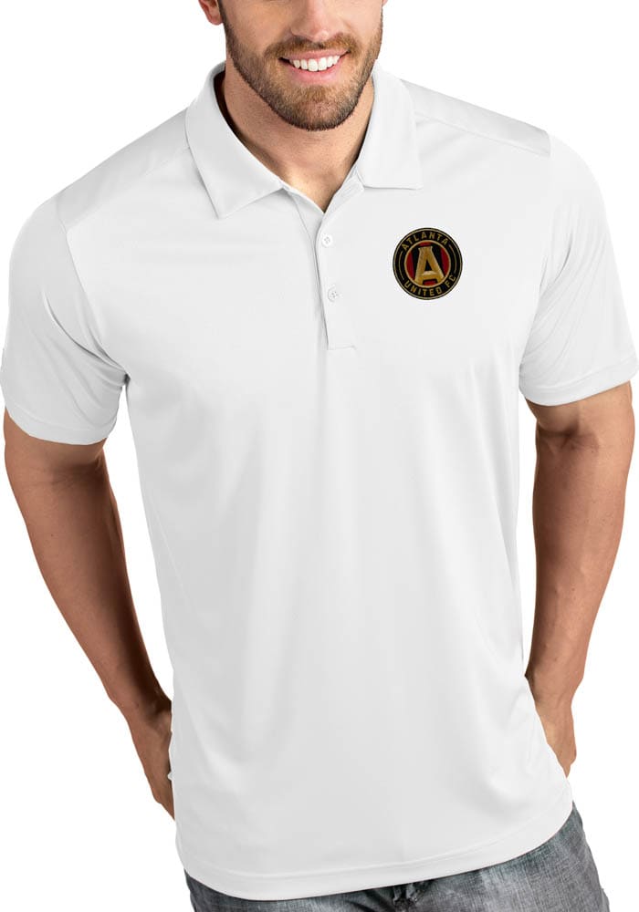 Antigua Atlanta United FC Mens White Tribute Short Sleeve Polo
