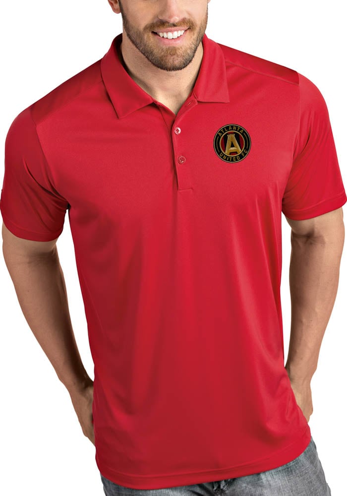 Antigua Atlanta United FC Mens Red Tribute Short Sleeve Polo