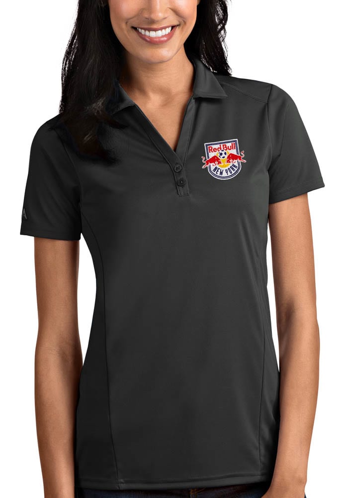 Antigua New York Red Bulls Womens Grey Tribute Short Sleeve Polo Shirt