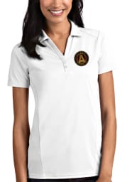 Antigua Atlanta United FC Womens White Tribute Short Sleeve Polo Shirt