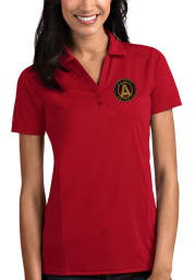 Antigua Atlanta United FC Womens Red Tribute Short Sleeve Polo Shirt