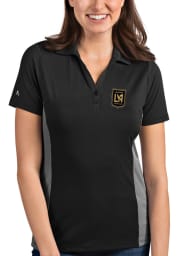 Antigua Los Angeles FC Womens Grey Venture Short Sleeve Polo Shirt
