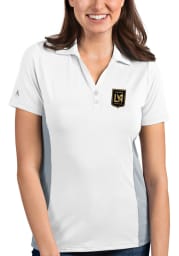 Antigua Los Angeles FC Womens White Venture Short Sleeve Polo Shirt