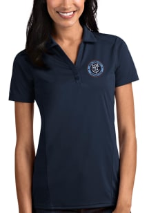 Antigua New York City FC Womens Navy Blue Tribute Short Sleeve Polo Shirt