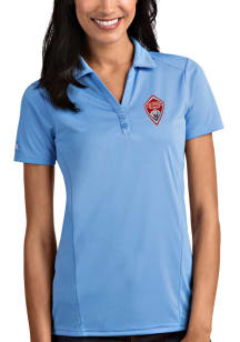 Antigua Colorado Rapids Womens Blue Tribute Short Sleeve Polo Shirt