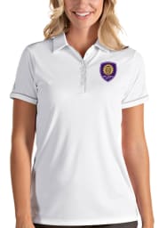 Antigua Orlando City SC Womens White Salute Short Sleeve Polo Shirt
